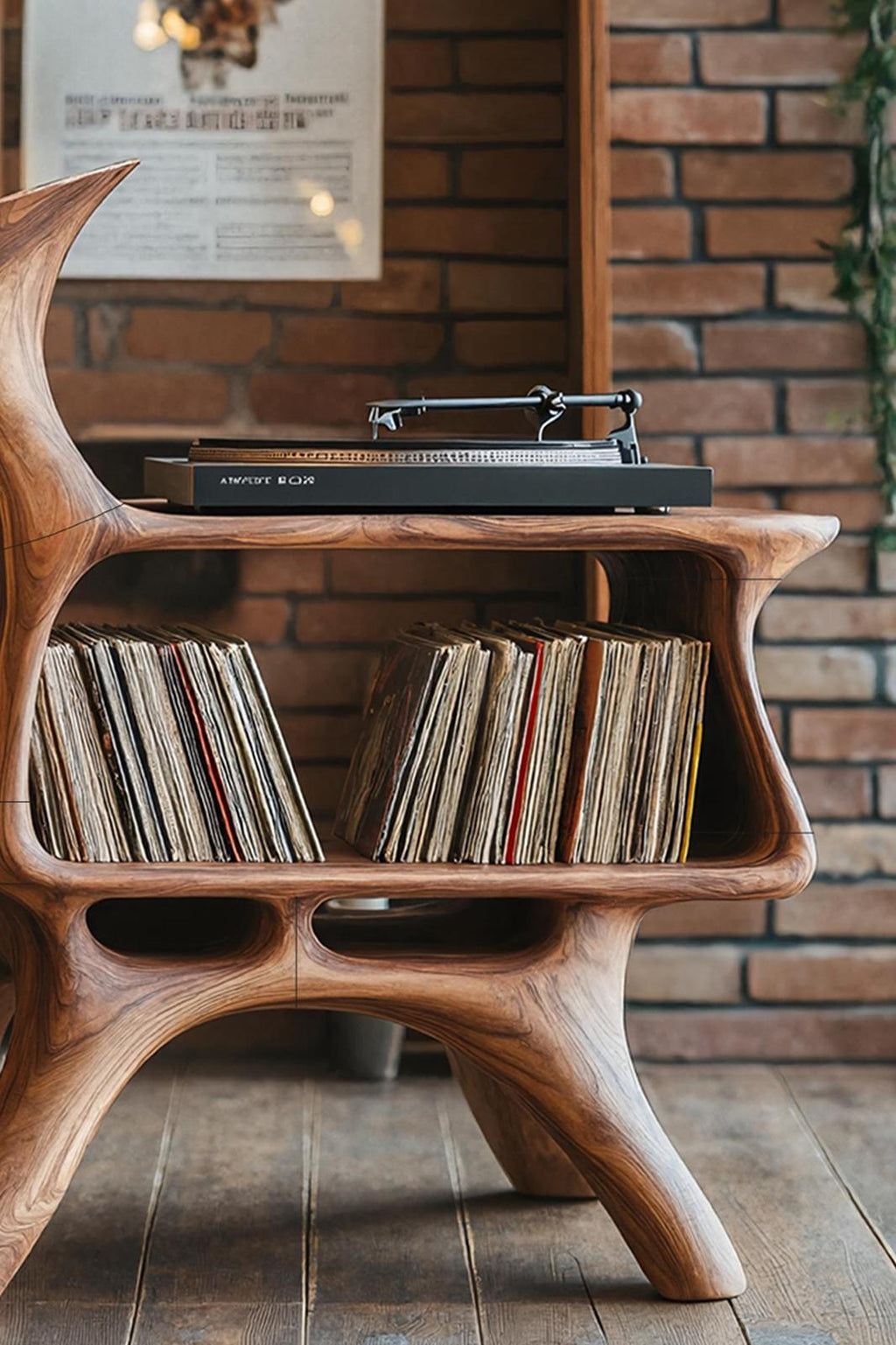 Handcrafted Vinyl Storage Unit For Livingroom Style