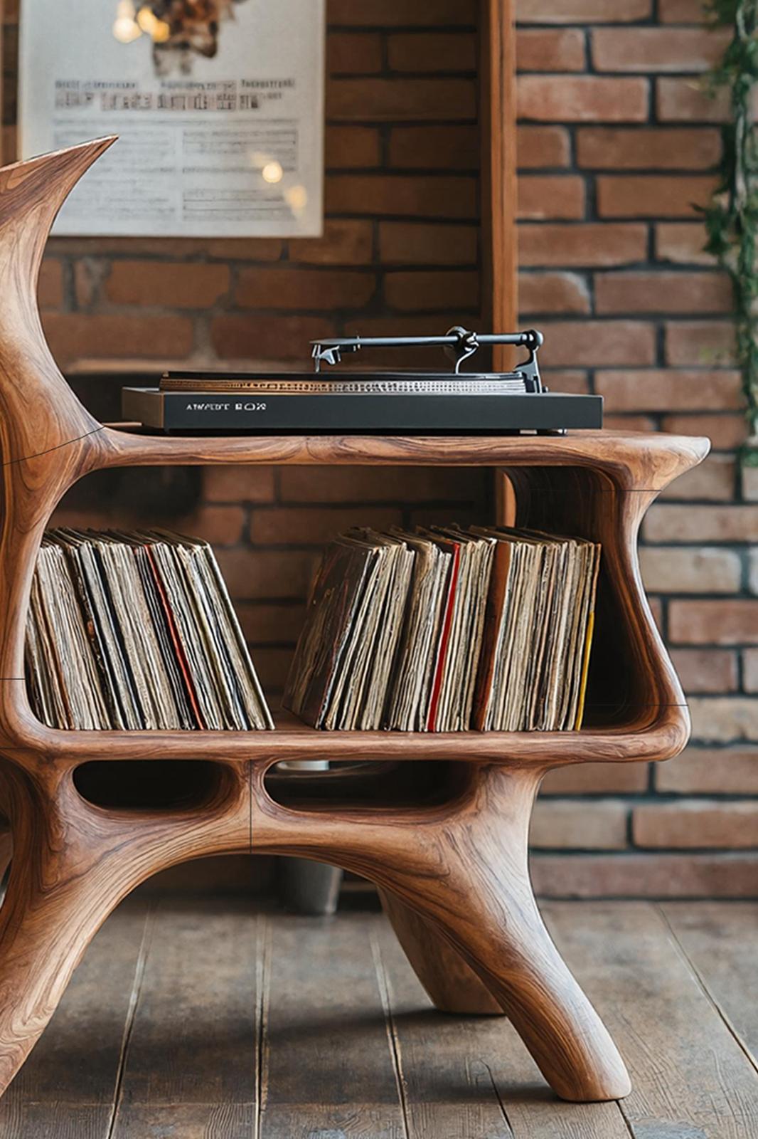 Handcrafted Vinyl Storage Unit For Livingroom Style