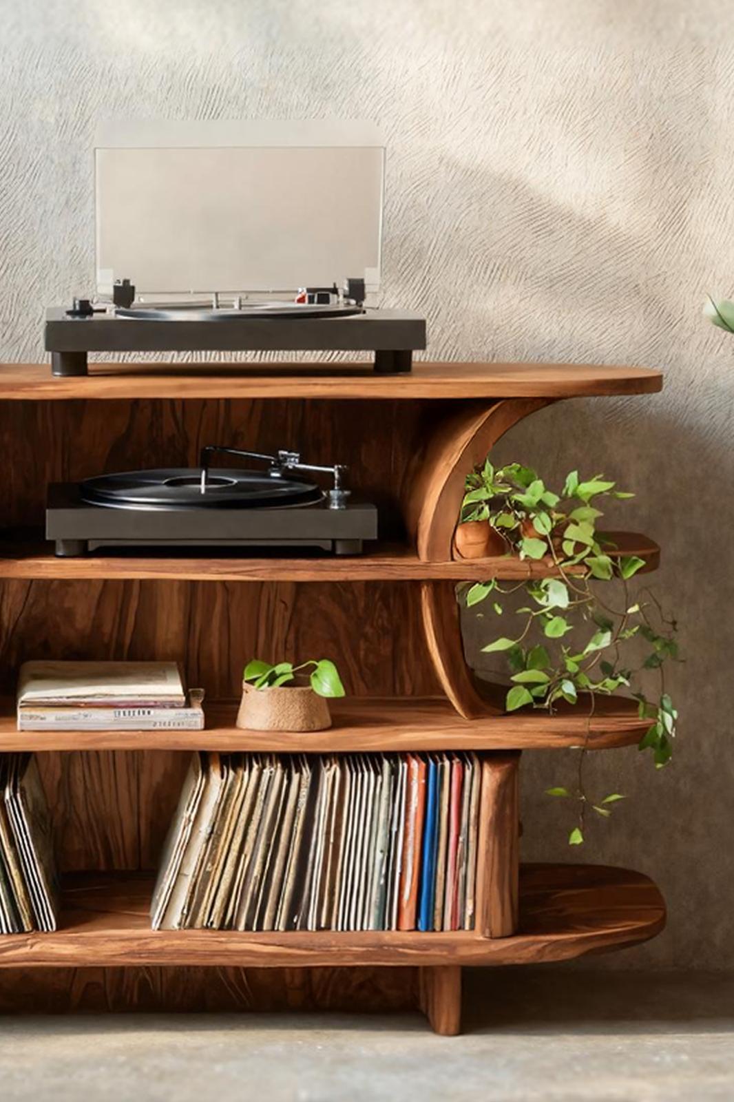 Handcrafted Solid Wood Media Cabinet, Rustic Entryway Storage Console & Credenza Buffet Sideboard Decor