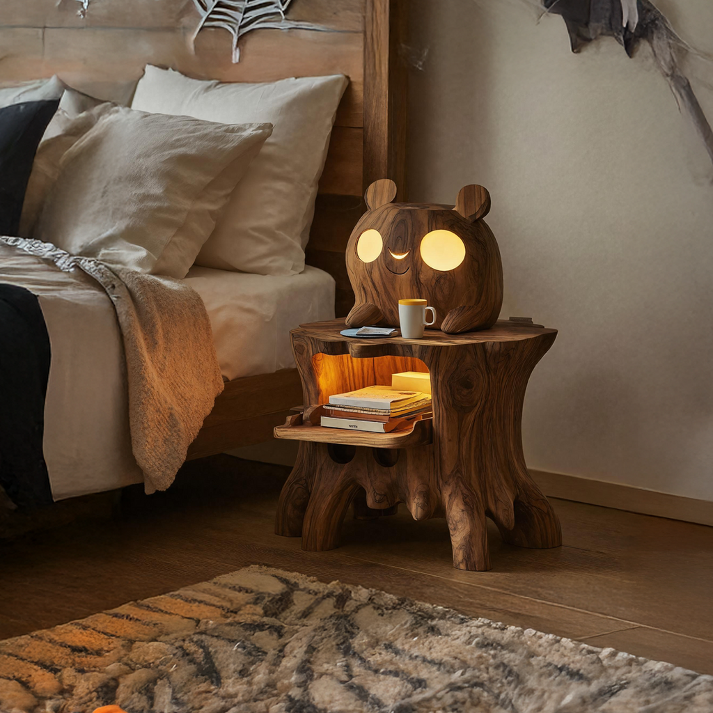 Spry Interior Rustic Wooden Side Table, Solid Wood End Table & Bedside Nightstand for Modern Bedroom, Living Room Decor SILDTTRNS015