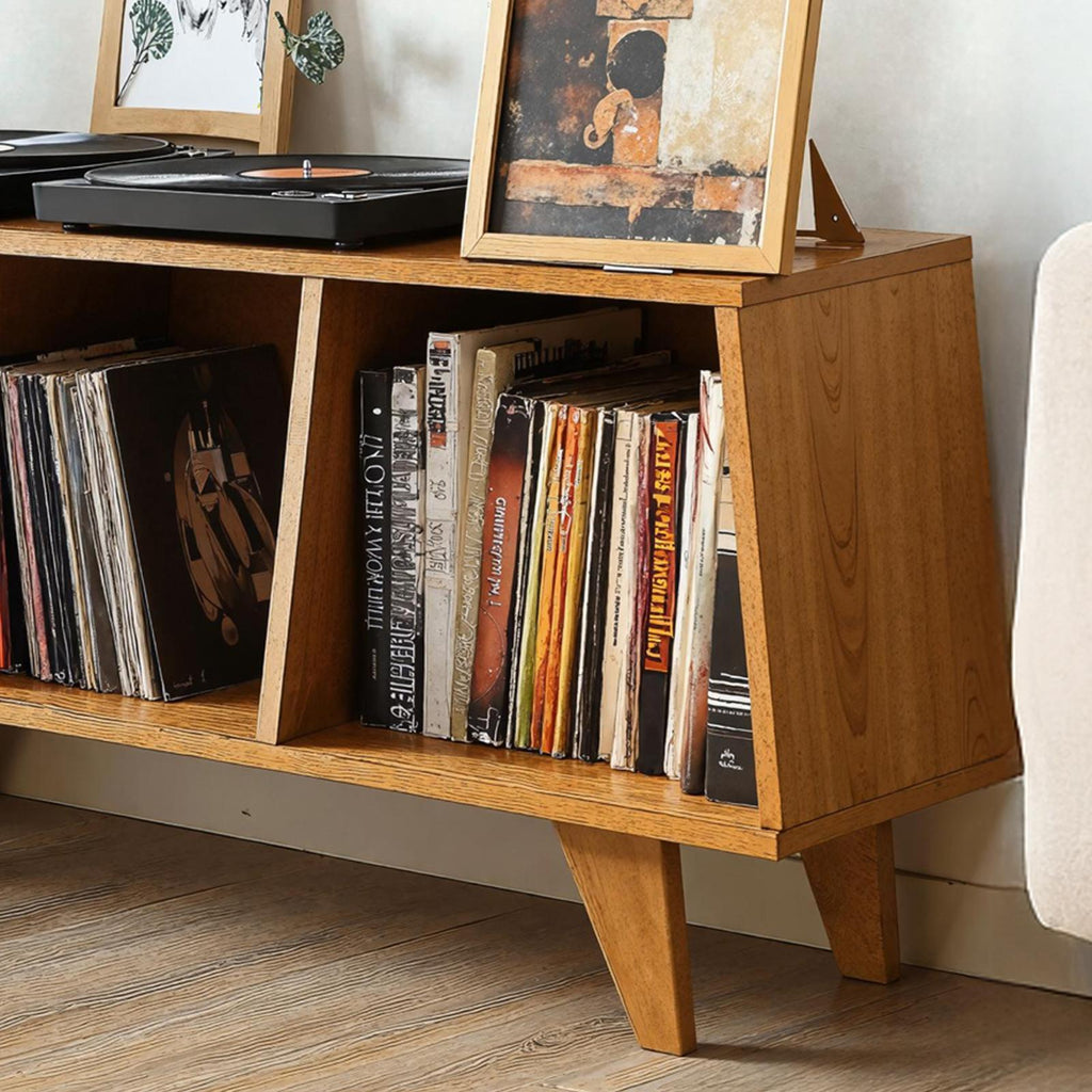 Rustic Wooden Record Player Table For Living Room Furniture