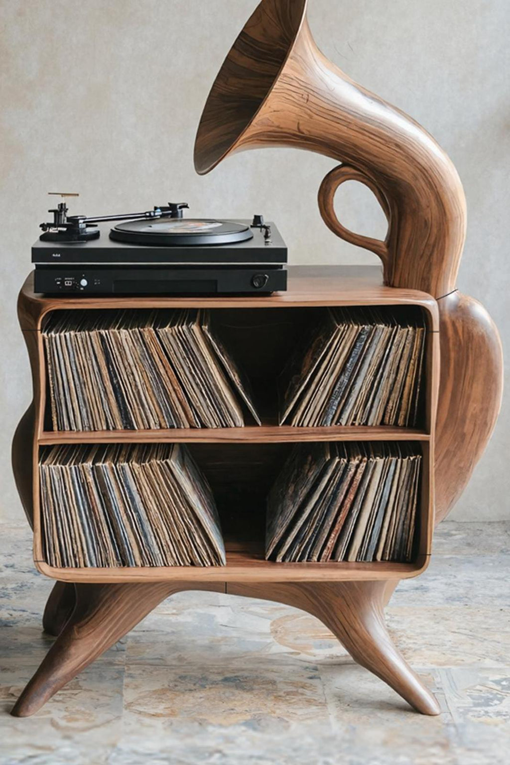 Rustic Vinyl Record Storage For Bedroom Furniture