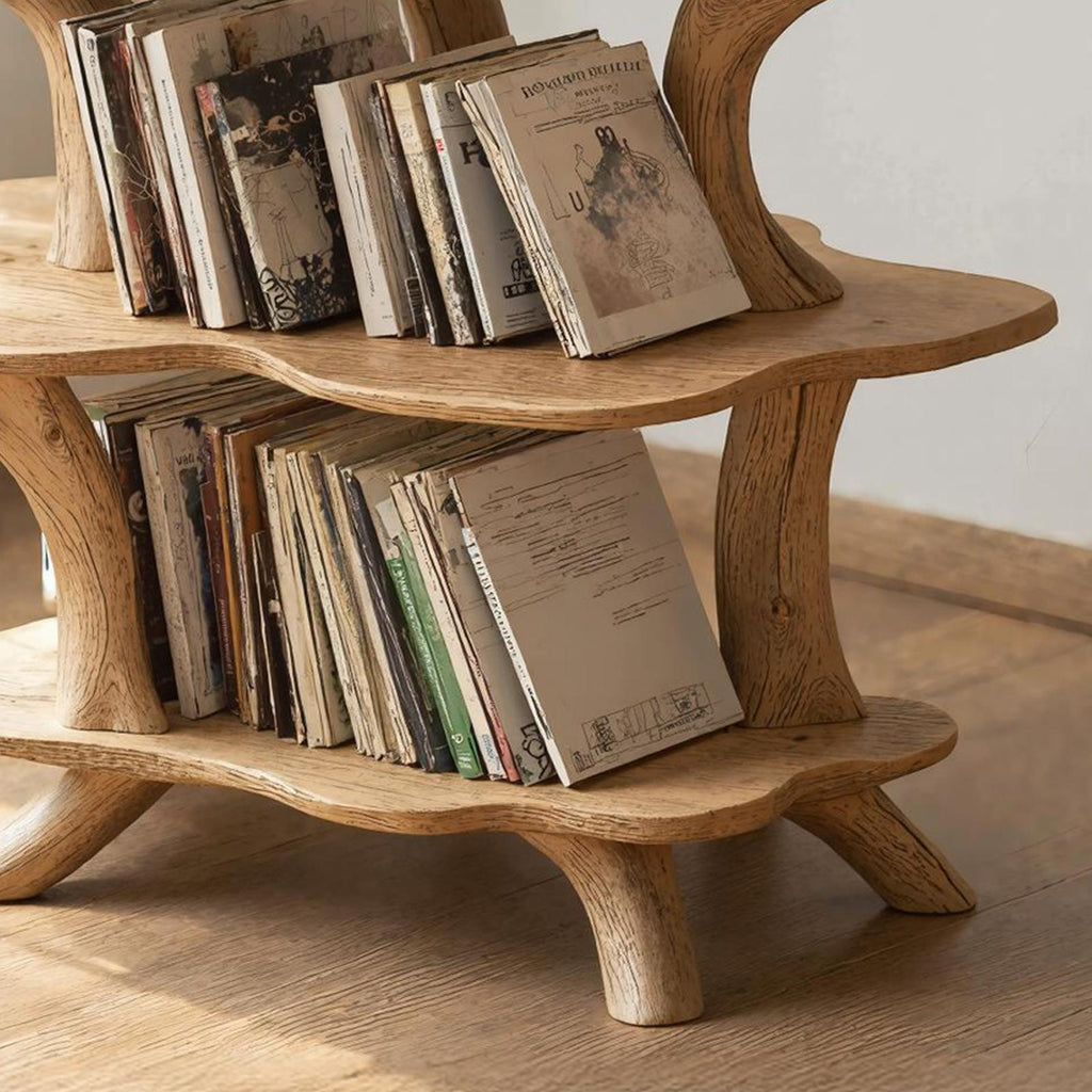 Rustic Large Vinyl Record Stand For Entryway Storage Decor