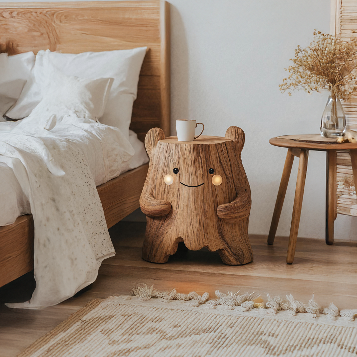 Spry Interior Mid-Century Wood Side Table, Solid Wood Nightstand & Bedside End Table for Small Bedroom, Living Room Spaces SILDTTRNS009