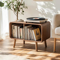 Mid Century Large Record Stand For Vinyl Storage In Bedroom