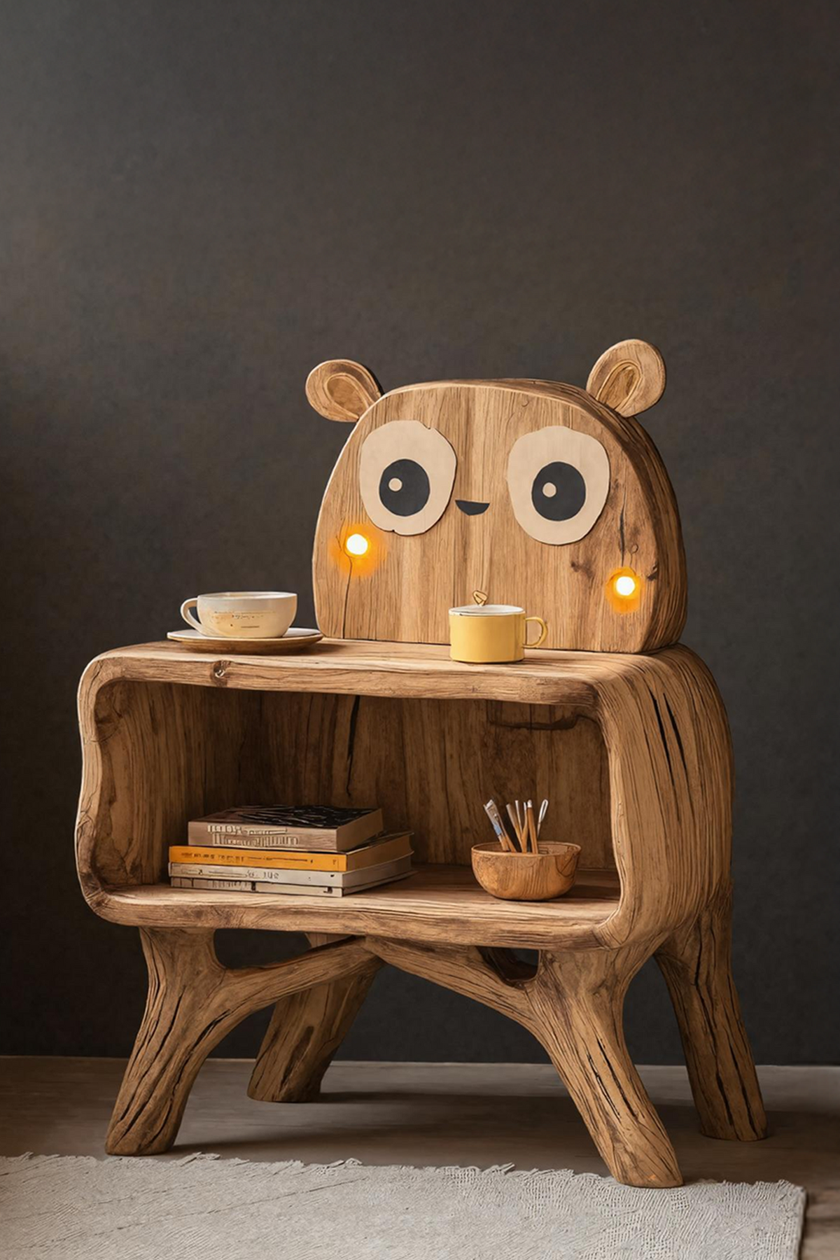 Spry Interior Mid-Century Wooden Nightstand, Solid Wood Bedside Table, Modern End Table with Drawers for Bedroom Decor SILDTTRNS001