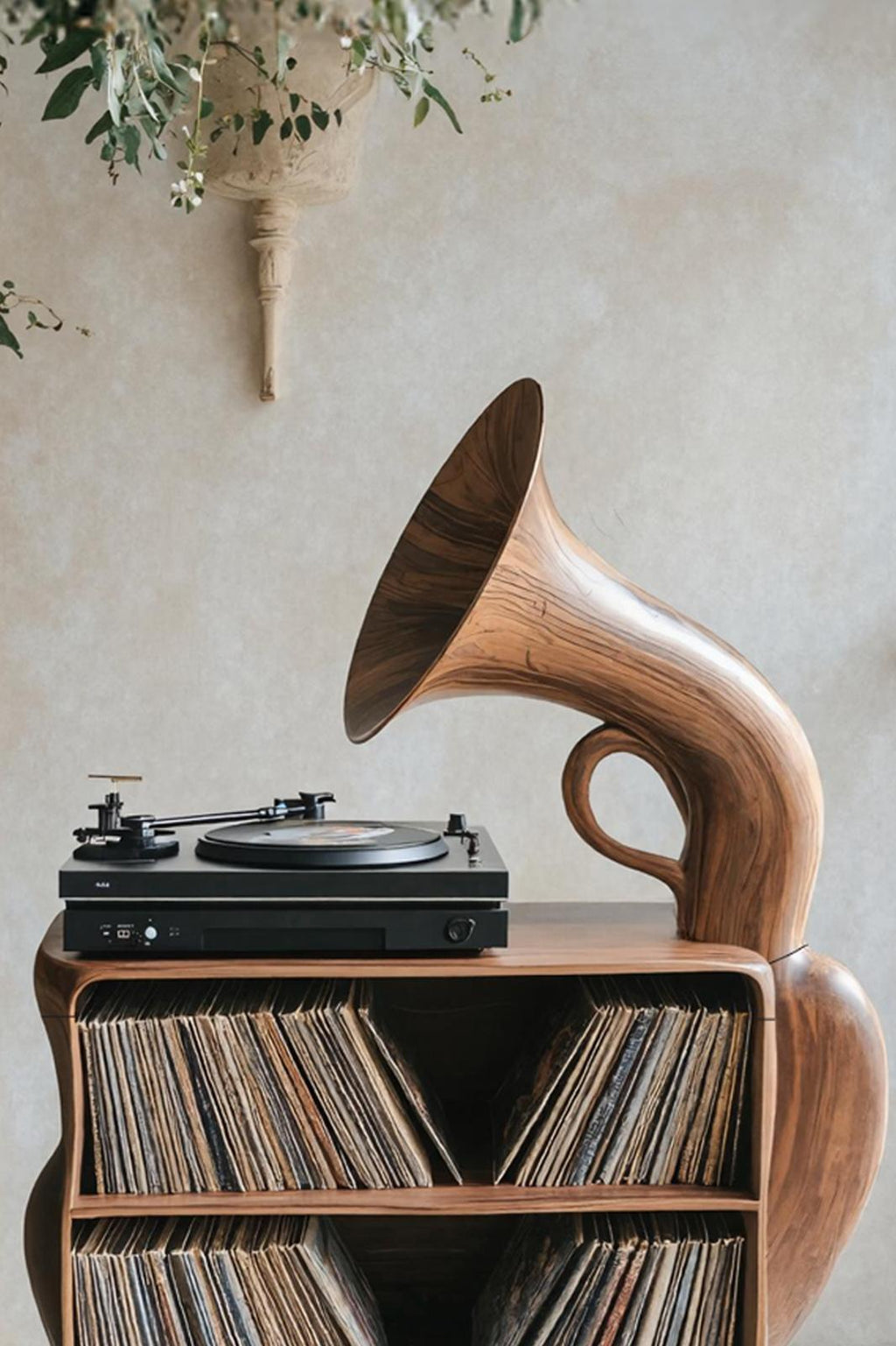 Rustic Vinyl Record Storage For Bedroom Furniture