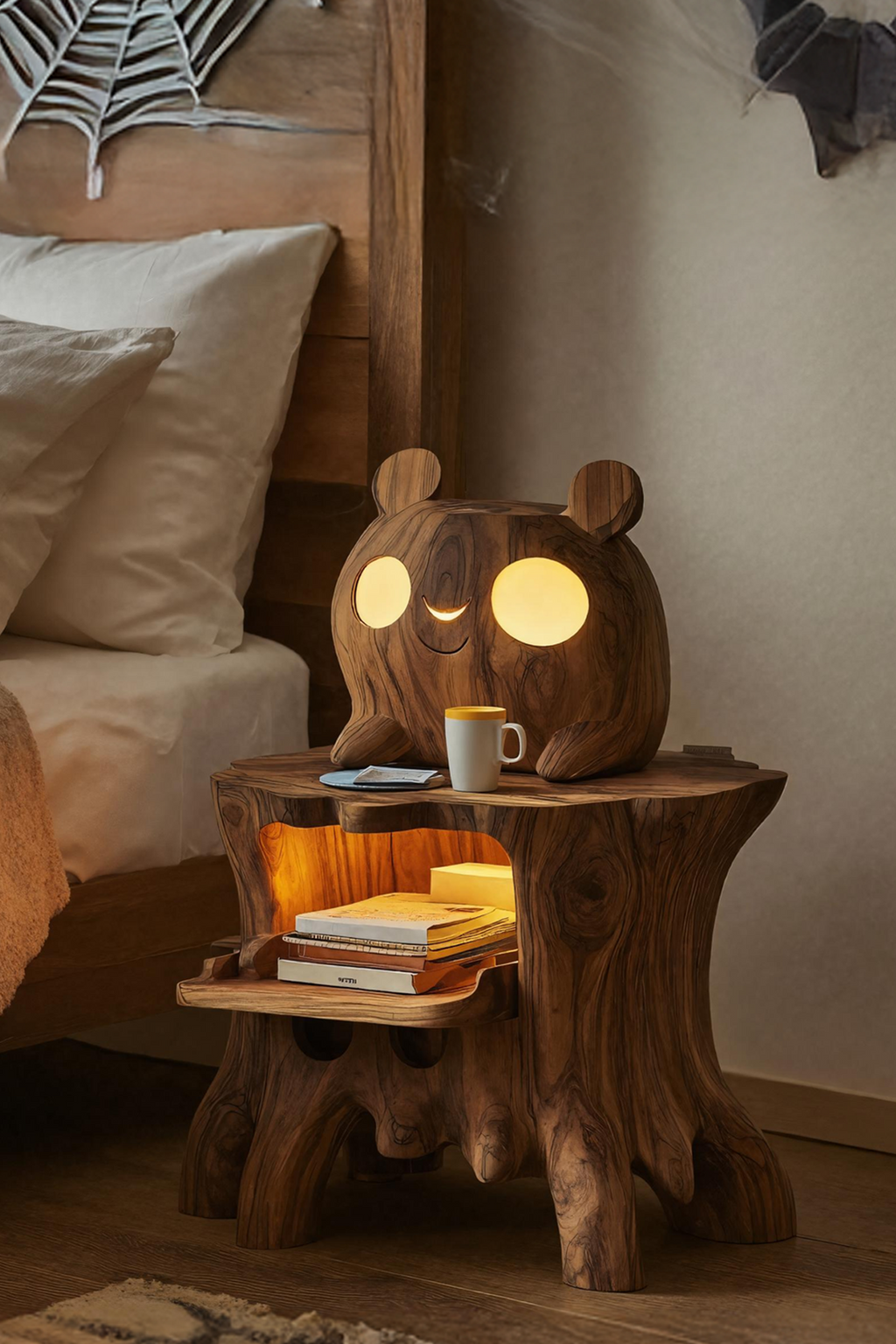 Spry Interior Rustic Wooden Side Table, Solid Wood End Table & Bedside Nightstand for Modern Bedroom, Living Room Decor SILDTTRNS015