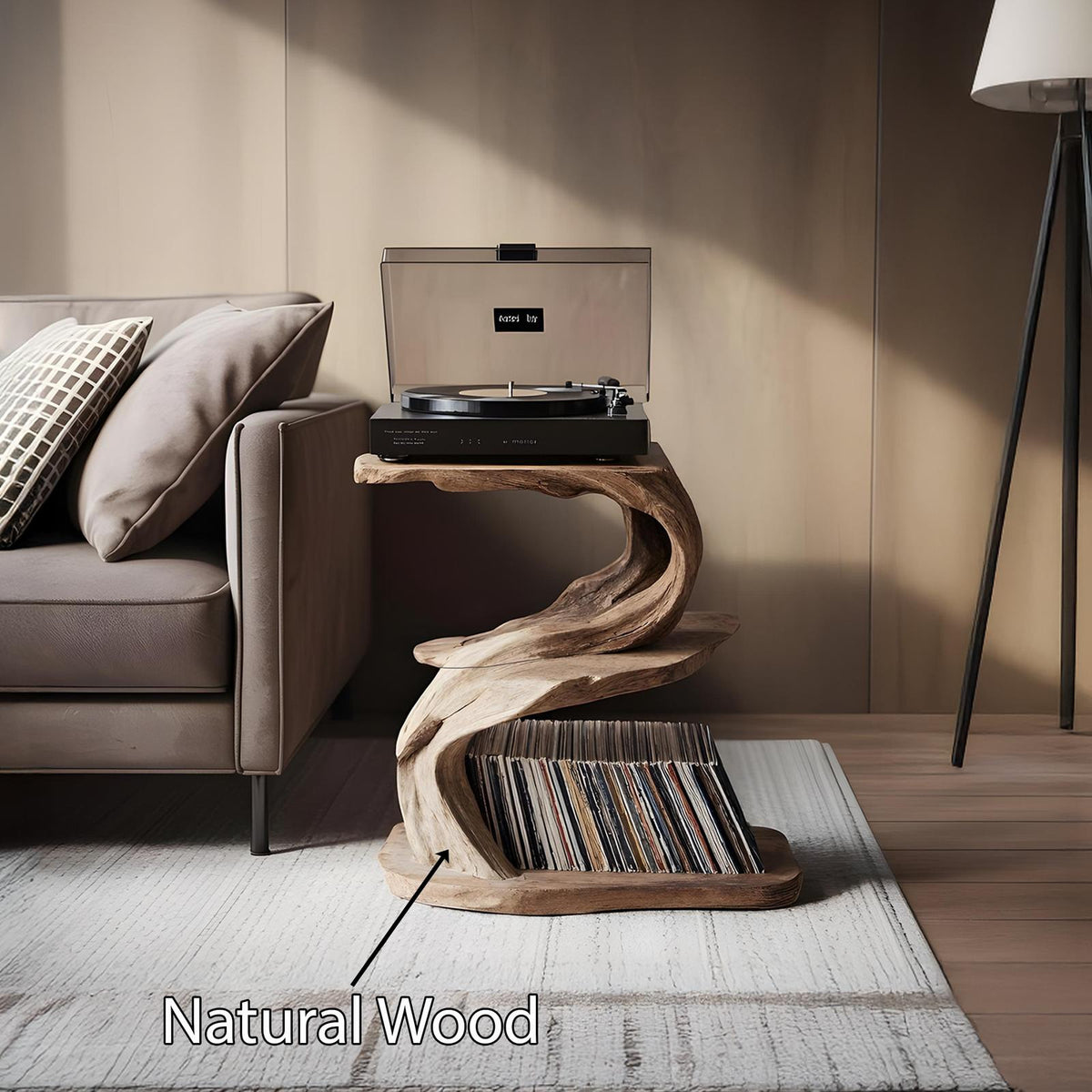 Rustic Record Stand Industrial Living Room Furniture