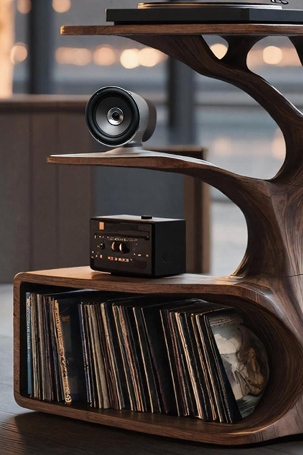 Rustic Record Player Table For Furniture And Audio