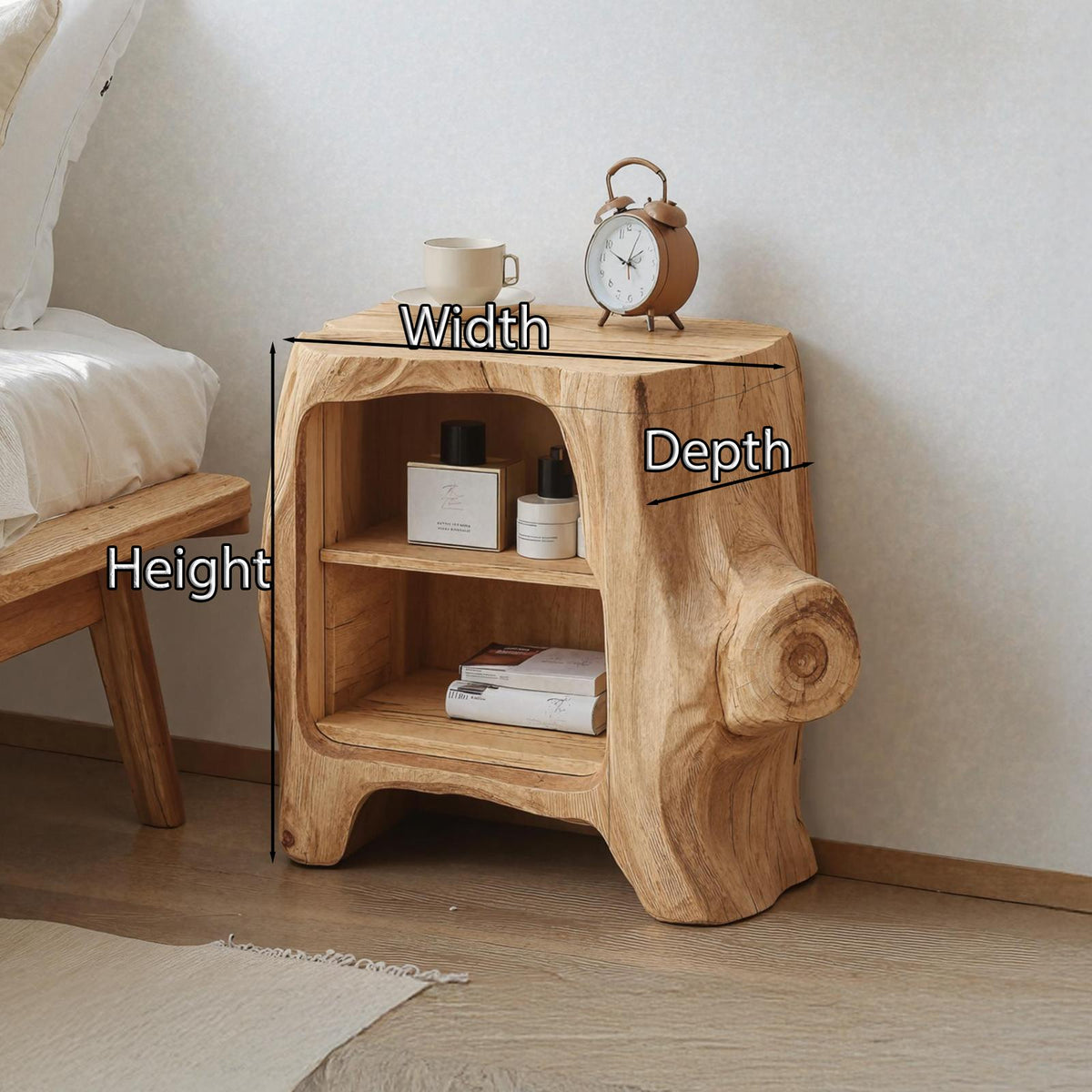 Handcrafted Wooden Nightstand For Unique Bedroom SILDTTNNS007