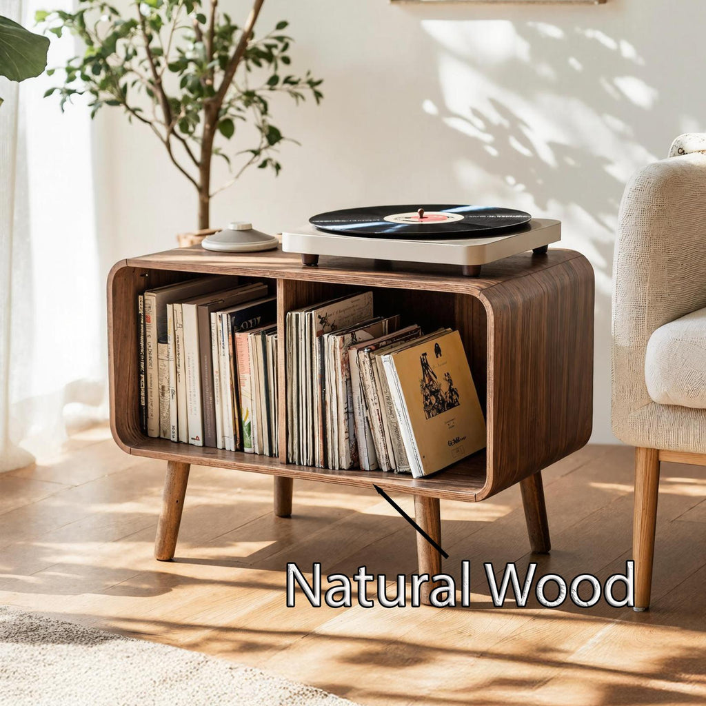 Mid Century Large Record Stand For Vinyl Storage In Bedroom