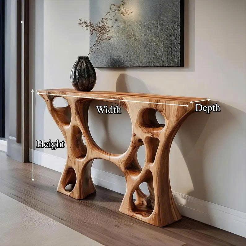 Live Edge Wooden Console Table Decor Home Gift