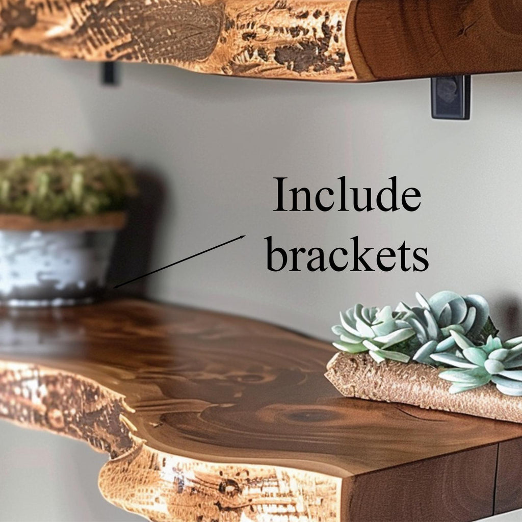Live Edge Floating Shelf Unique Wall Decor SINLFL037