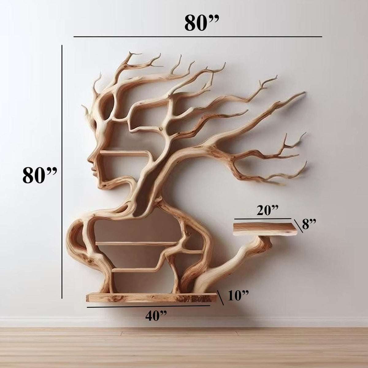 Tree Branch Shelf Wall Mount Book Shelf