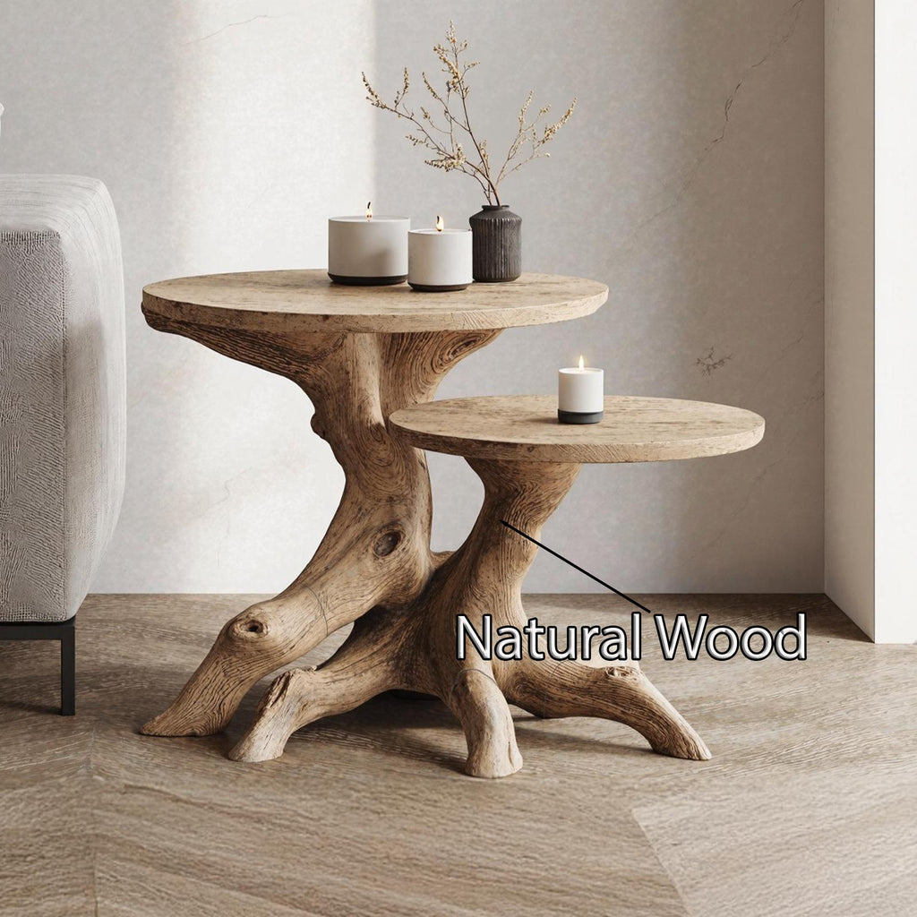 Mid Century Solid Wood End Table For Living Room