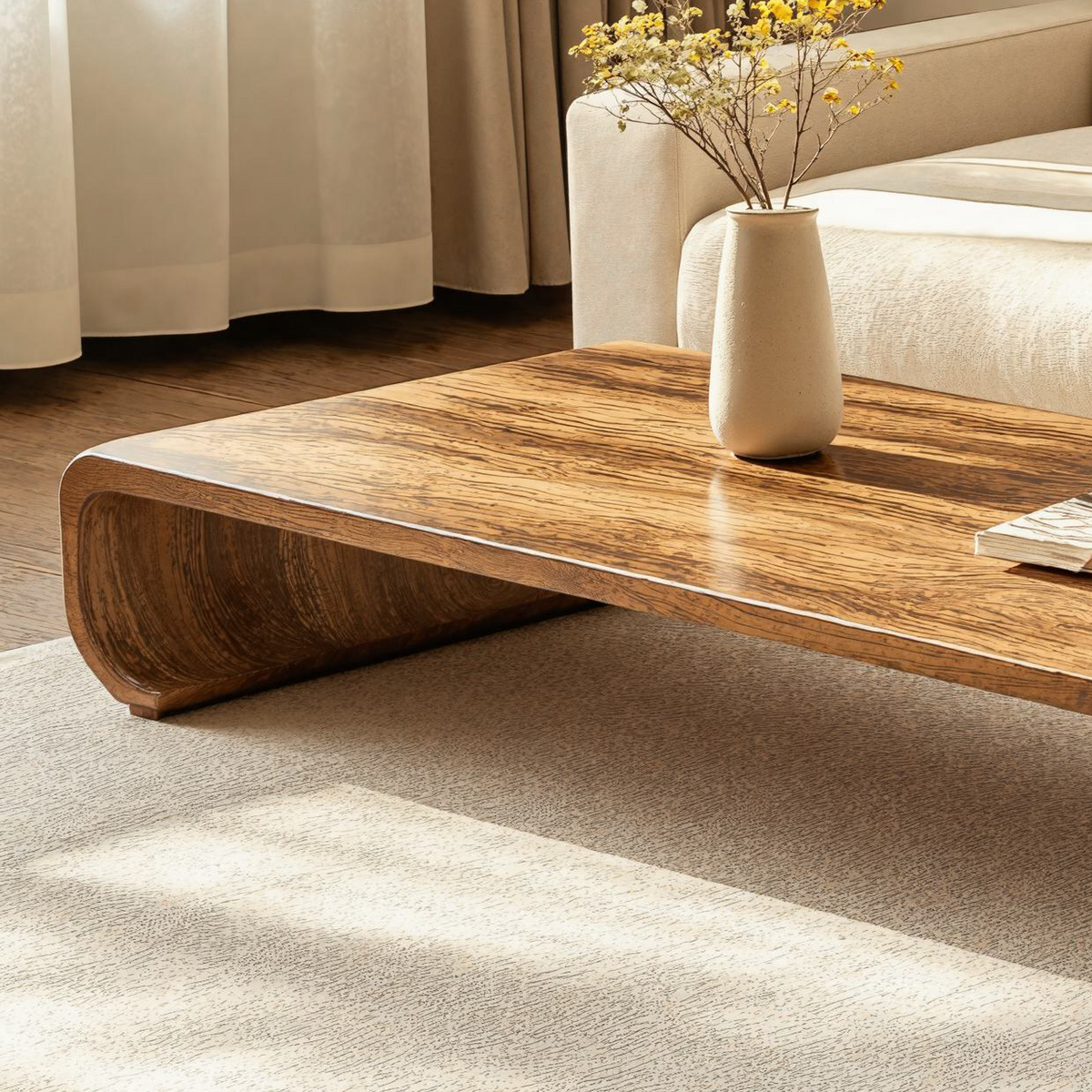 Minimalist Wood Coffee Table Sitting Room Modern Simplicity