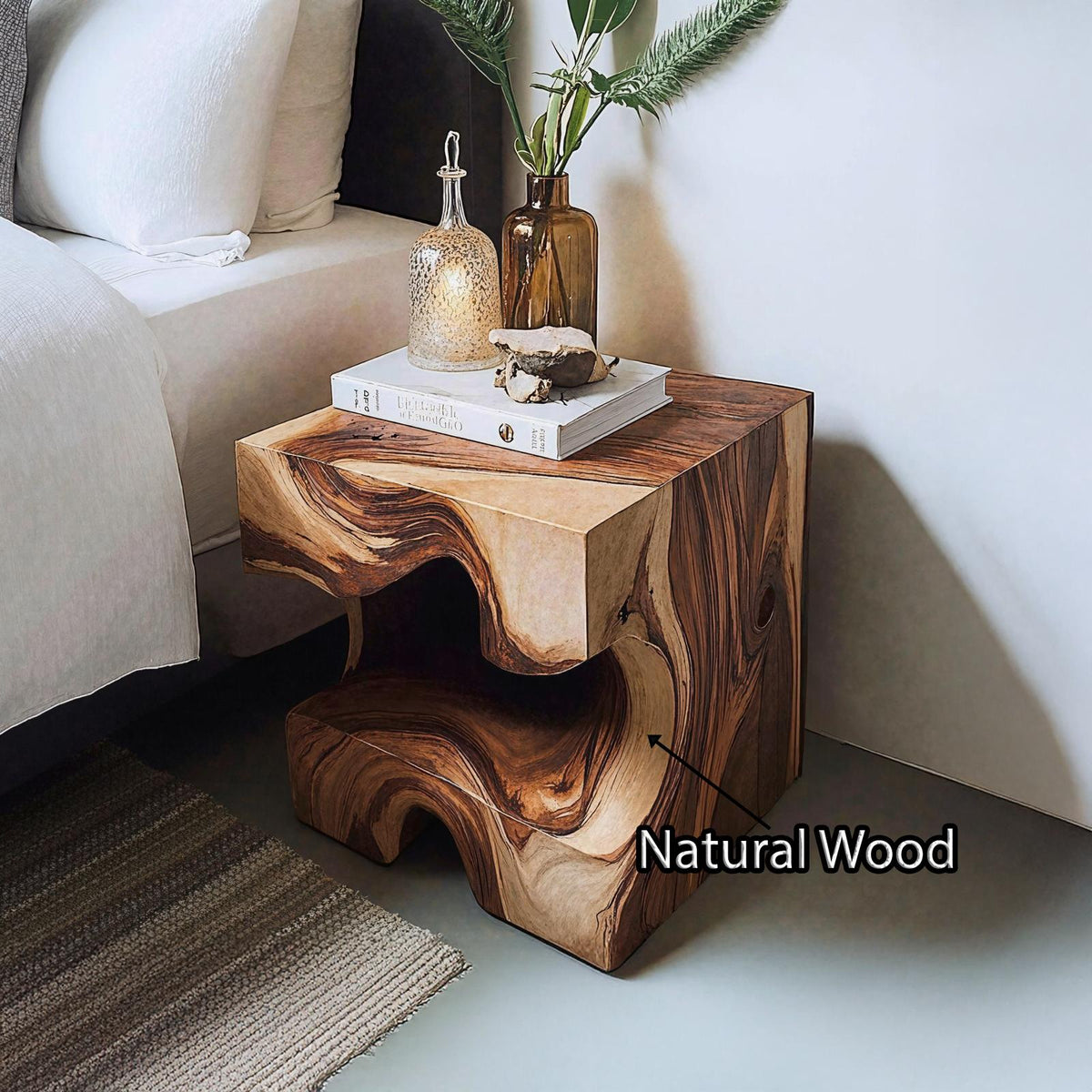 Live Edge End Table Rustic End Table For Bedroom