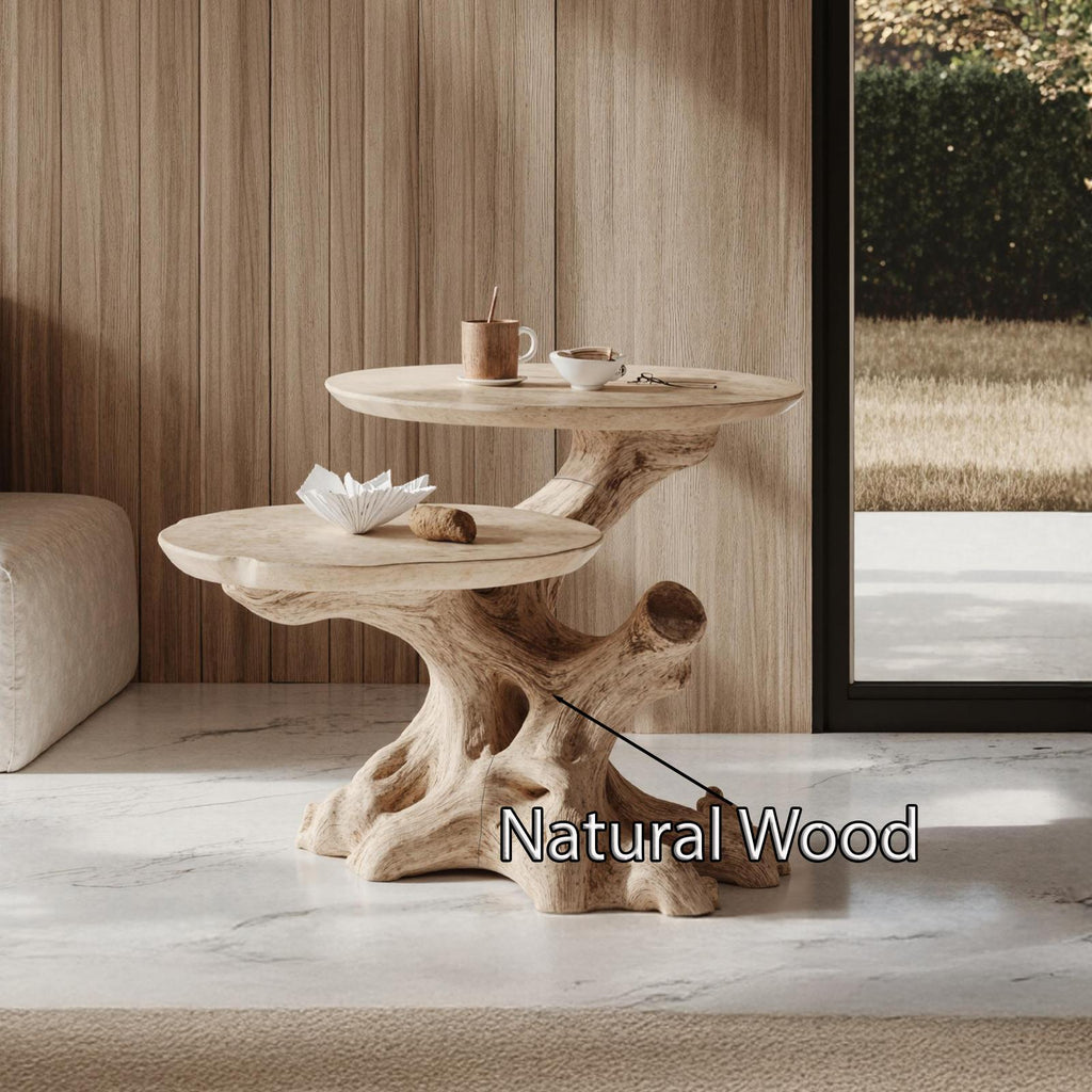 Rustic Solid Wood End Table Living Room Decor