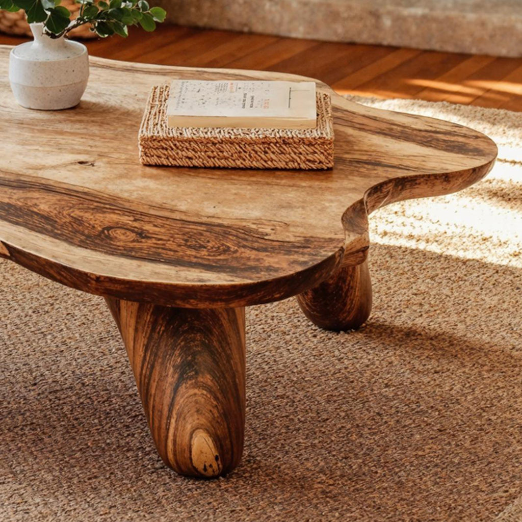 Curved Wood Coffee Table Low Coffee Table