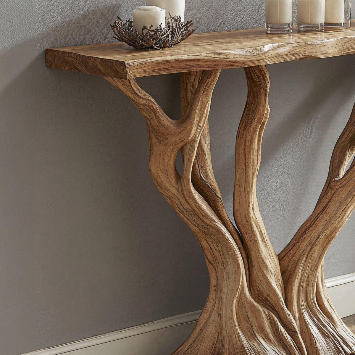 Natural Wood Console Table for Modern Entryways