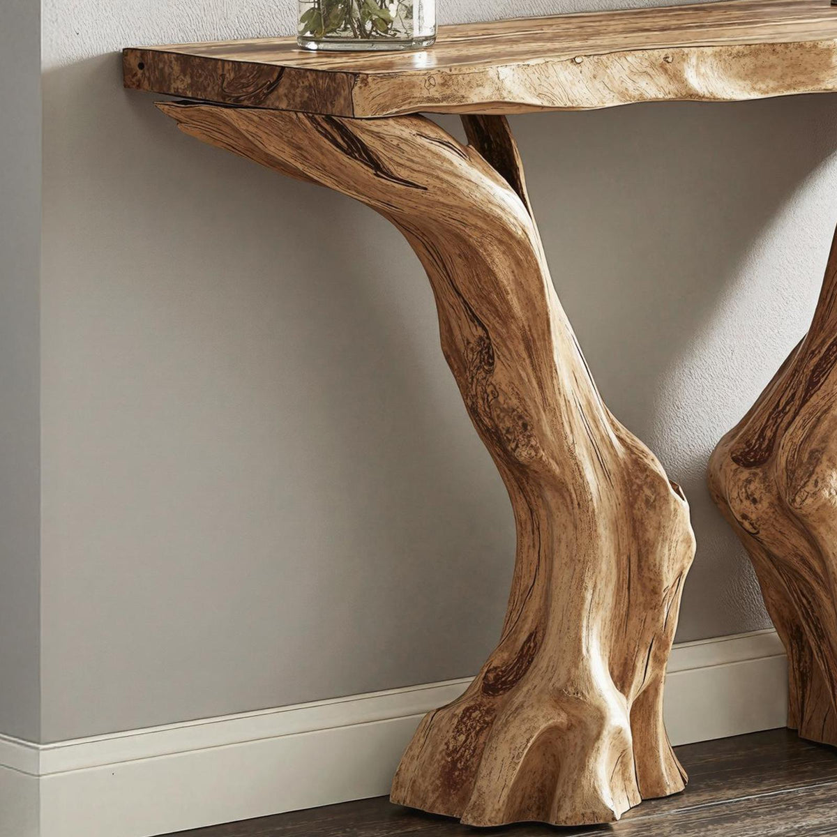 Live Edge Rustic Wood Console Table For Stunning Entryways