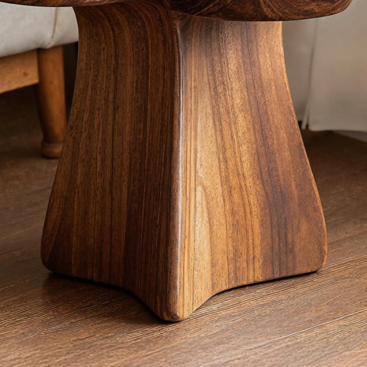 Rustic Solid Wood End Table, Handcrafted Bedside Nightstand & Living Room Accent Table for Small Spaces