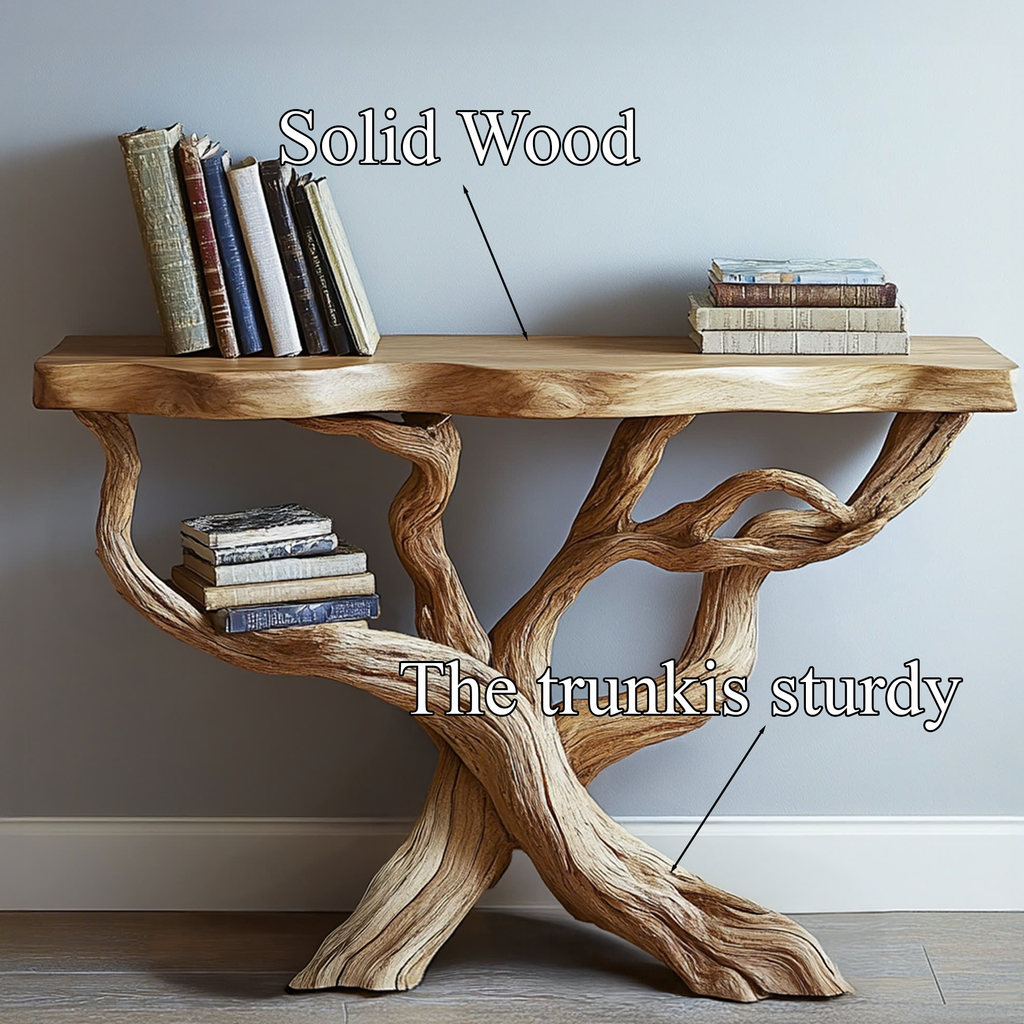 Rustic Console Table Handcrafted Solid Wood Decor Home Gift