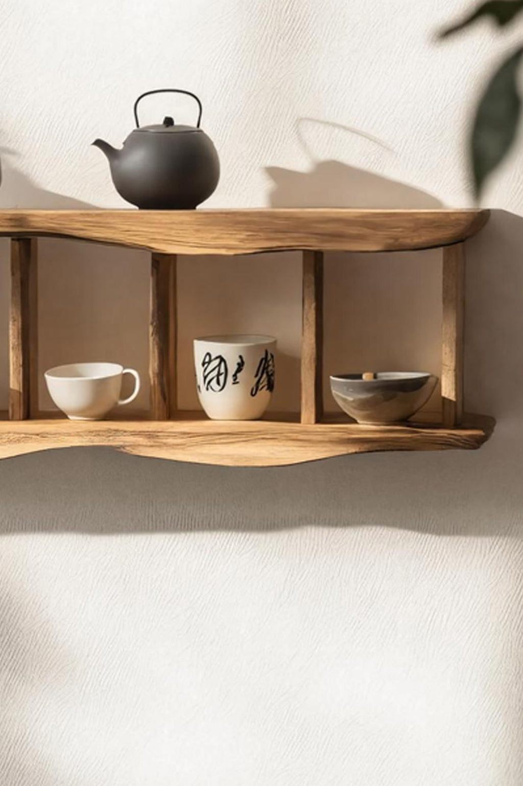 Rustic Solid Wood Bookshelf, Wall-Mounted Bookcase & Storage Shelves for Bedroom, Living Room Home Office Decor