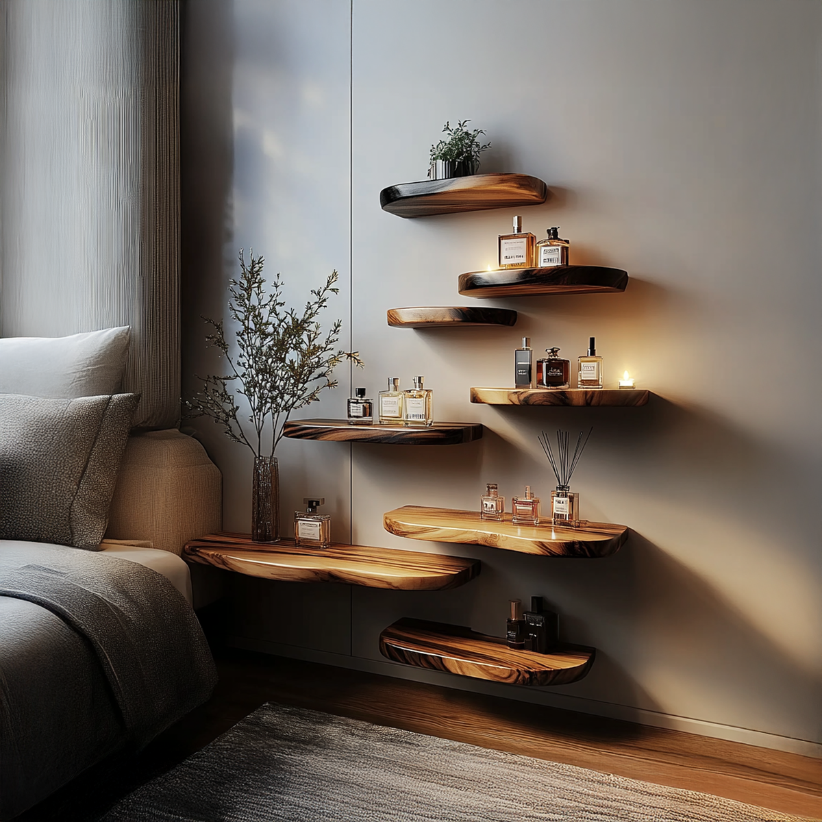 Unique Floating Shelves Solid Wood Home Decor Office Decor Gifts
