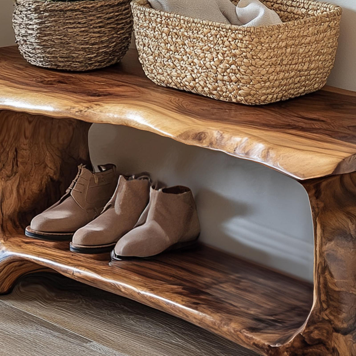 Handmade Entryway Shoe Bench Rack Livingroom Furniture