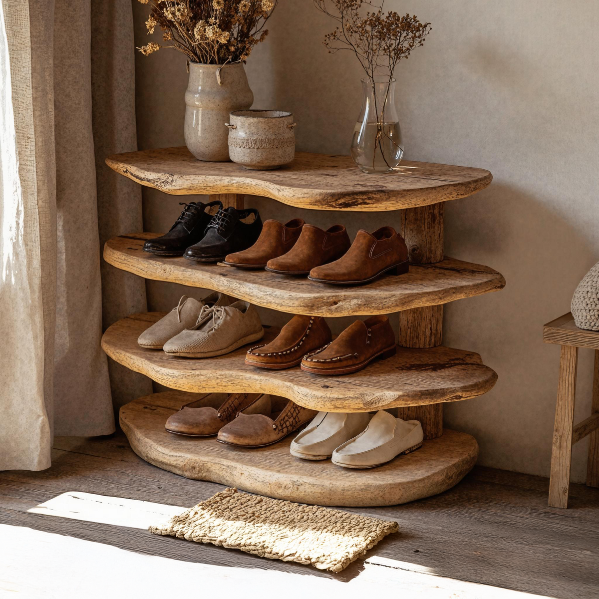 Traditional Wooden Shoe Bench For Home & Office