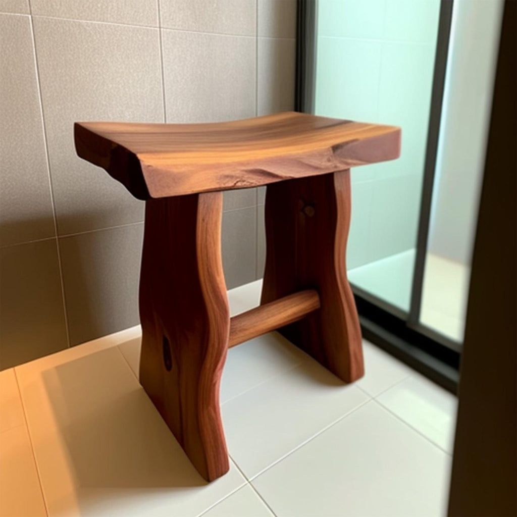 Shower Bench Solid Wood Waterproof Shower Seat
