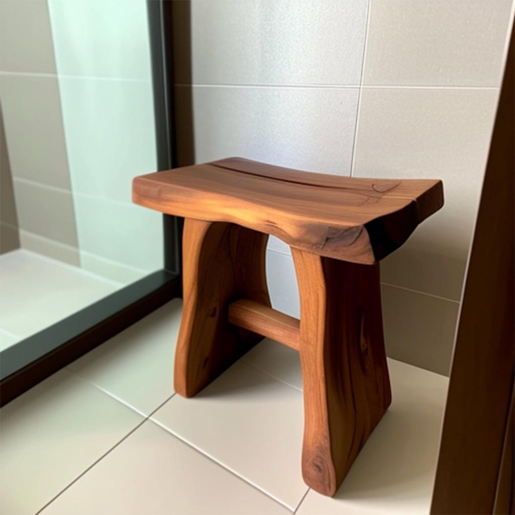 Shower Bench Solid Wood Waterproof Shower Seat