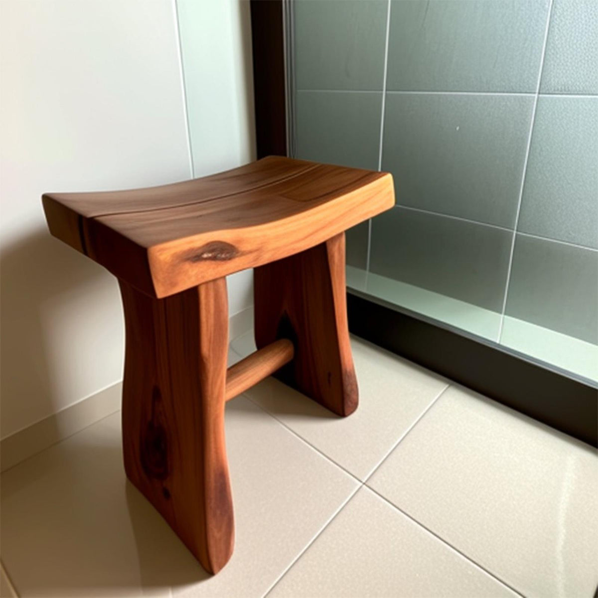 Shower Bench Solid Wood Waterproof Shower Seat