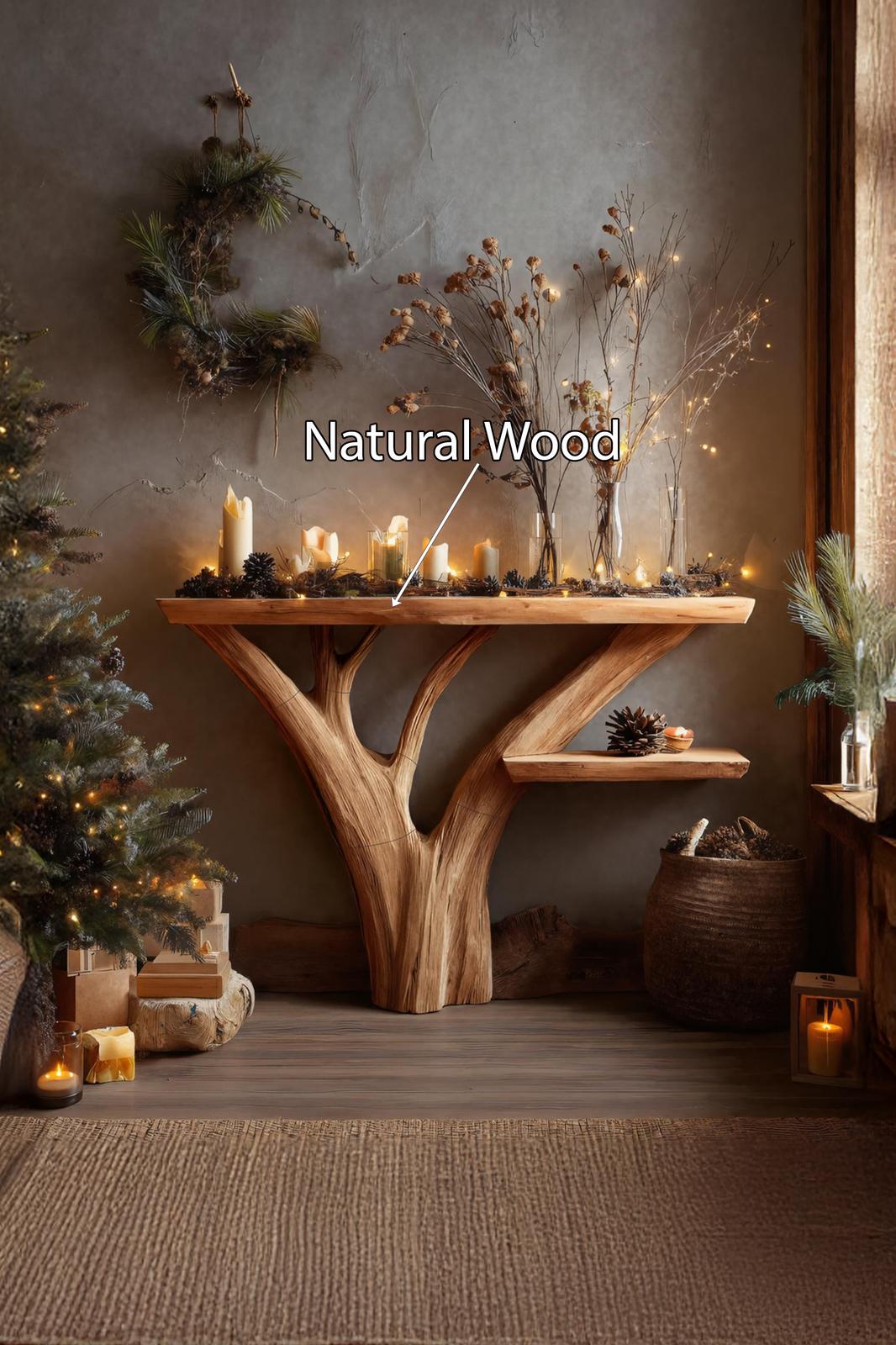 Modern Solid Wood Console Table, Minimalist Entryway Foyer Table, Contemporary Behind Sofa Wood Accent Table