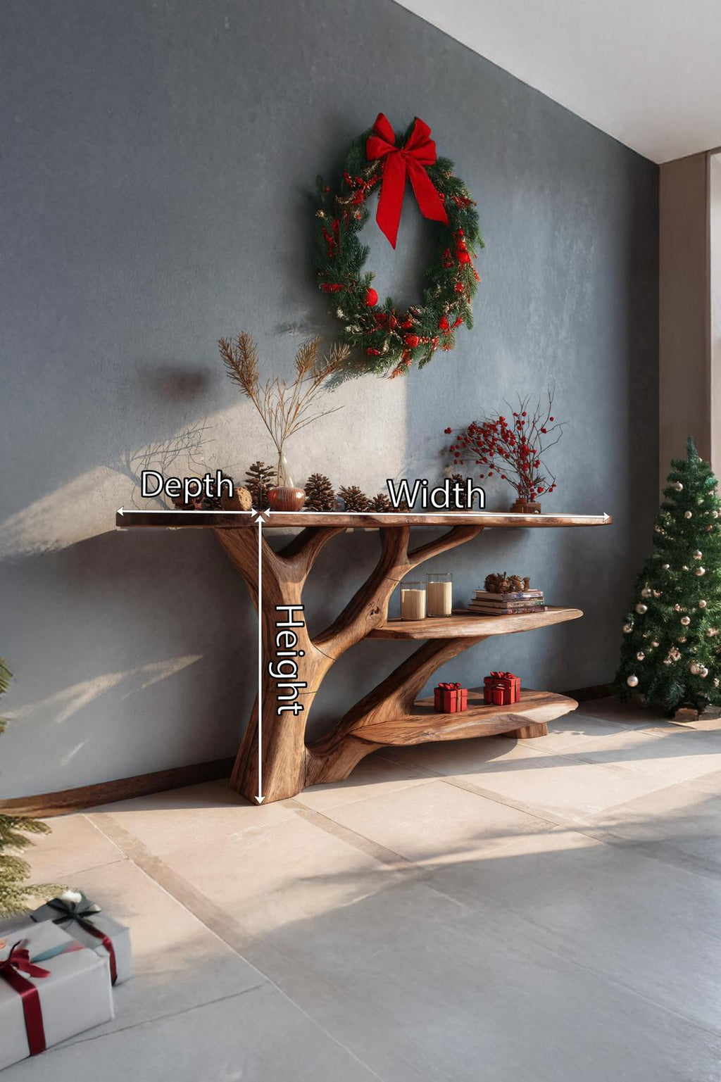 Handcrafted Live Edge Entryway Table, Solid Wood Slab Console Table, Modern Hallway Accent Table for Living Room