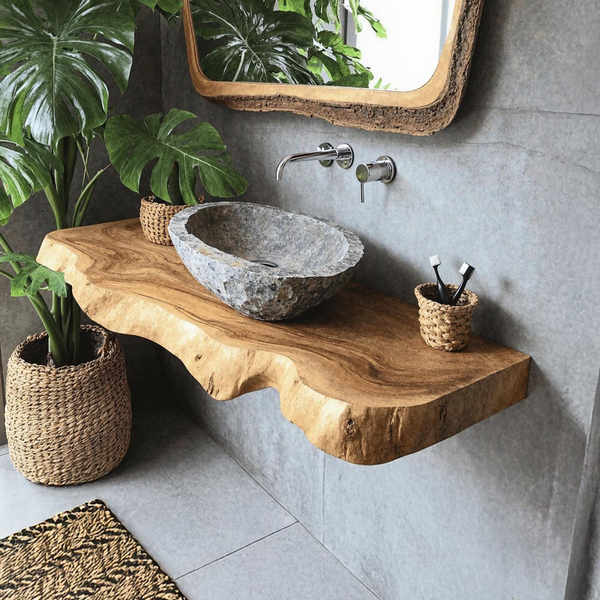 Farmhouse Wooden Floating Vanity For Furniture Decor SILDTBRV189