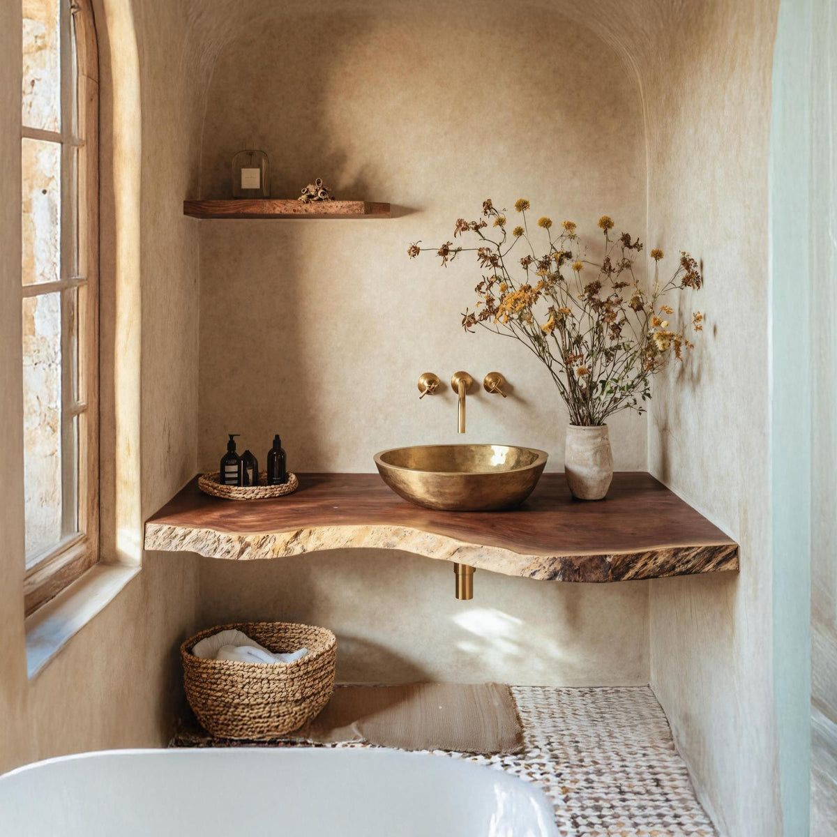 Rustic Floating Vanity For Compact Bathroom Design SILDTTRBAS009
