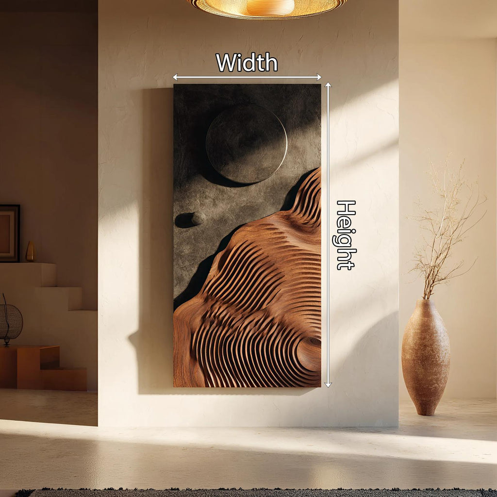 Spry Interior Mid Century Abstract Wood Wall Decor, Handcrafted Geometric 3D Wall Art Sculpture for Living Room and Entryway Accent, SILDTTNWA061