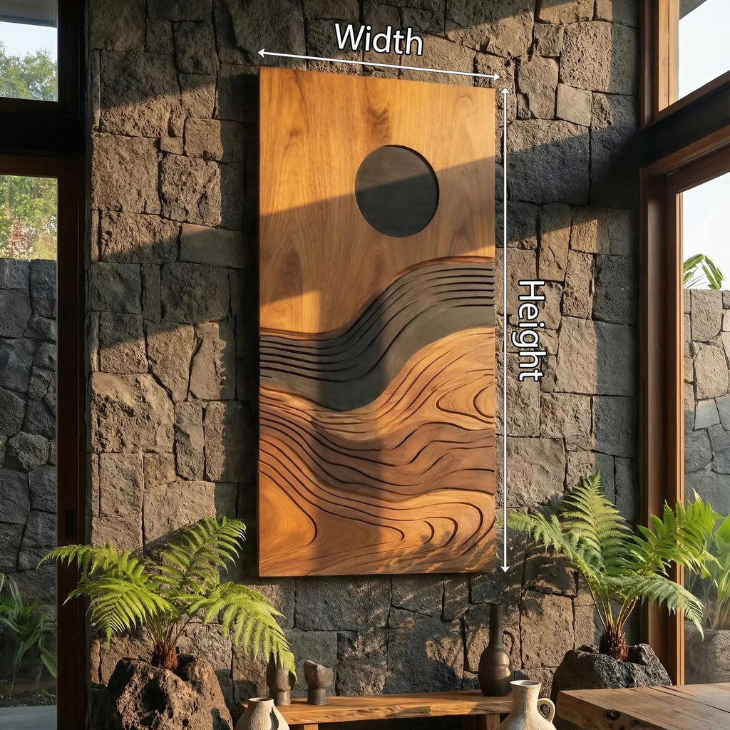Contemporary Flowing Wood Wall Decor, Handcrafted Abstract Wave Wooden Wall Sculpture Art Panel for Entryway & Cozy Lounge Display