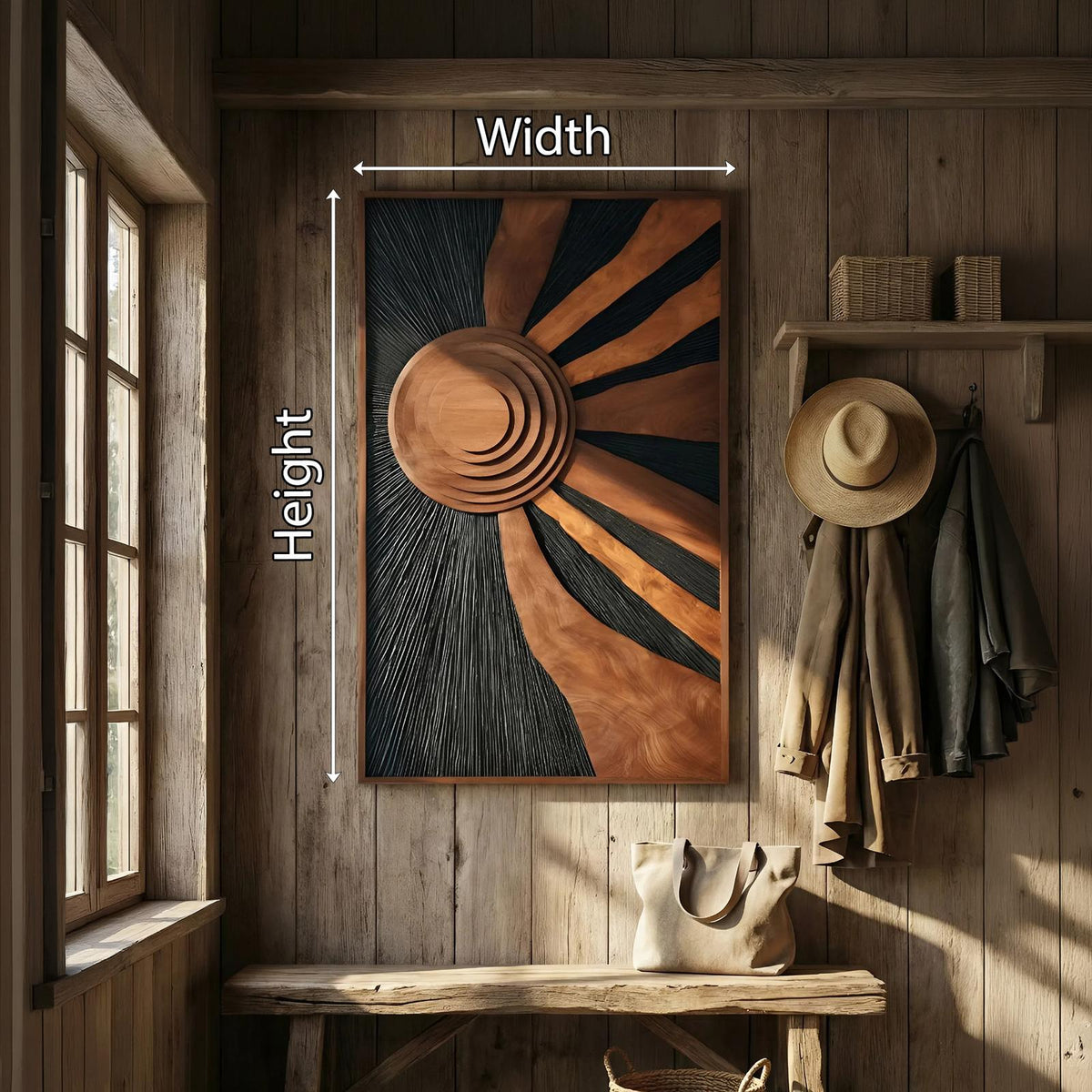 Spry Interior Mid Century Flowing Wooden Wall Sculpture, Handcrafted Modern Abstract 3D Wood Art Panel for Dining Room Decor, SILDTTNWA065