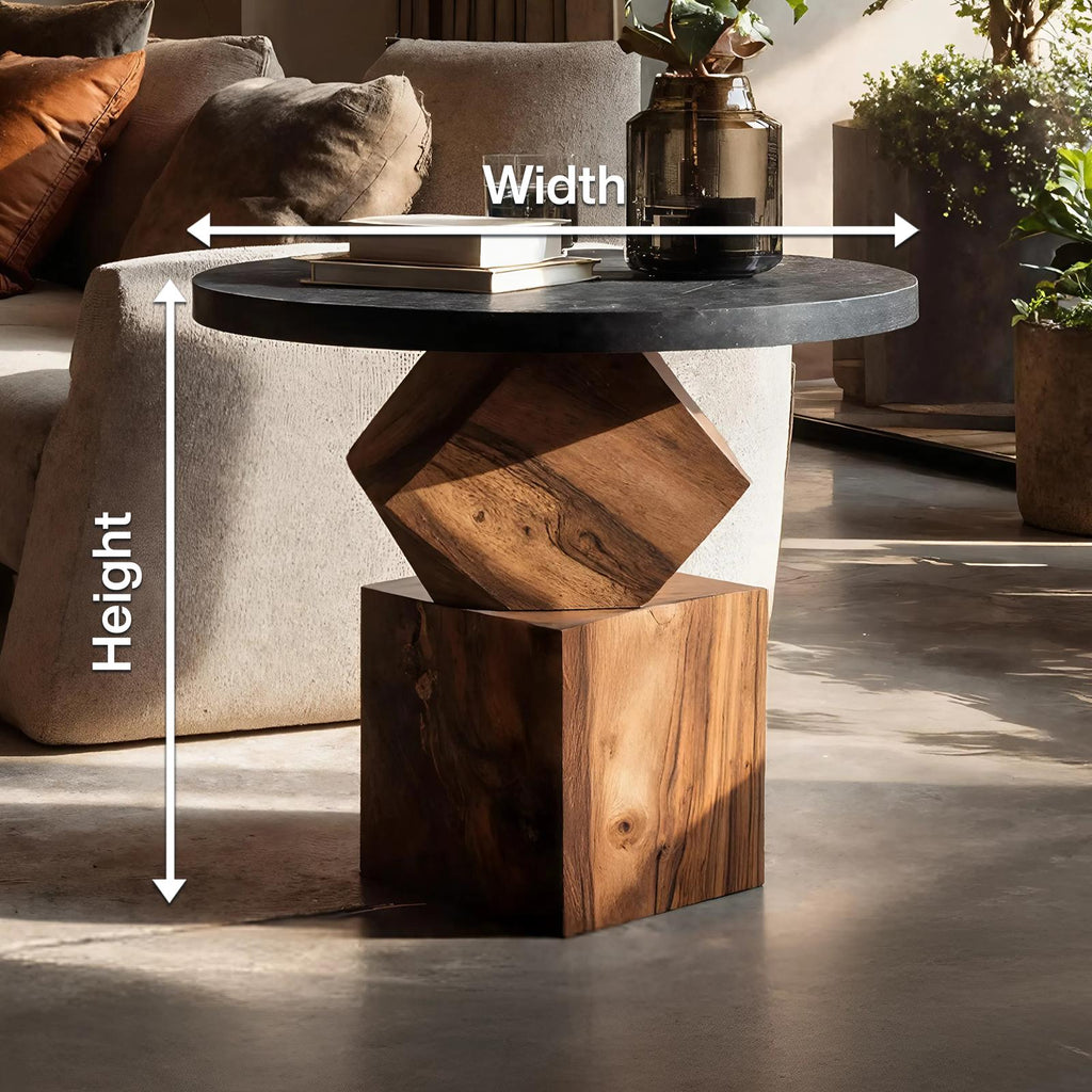 Modern Wooden Side Table & Bedroom Nightstand, Minimalist Solid Wood Accent End Table for Living Room