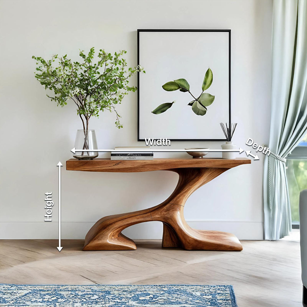 Spry Interior Rustic Solid Wood Console Table, Modern Entryway Sofa Table & Handcrafted Wooden Hallway Foyer Desk, SILDTTRCS041