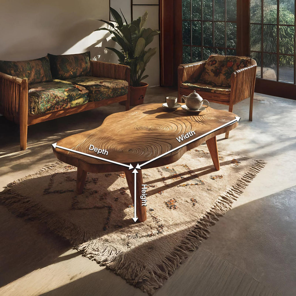 Handcrafted Irregular Wooden Table For Entryway Design SILDTTRCF094