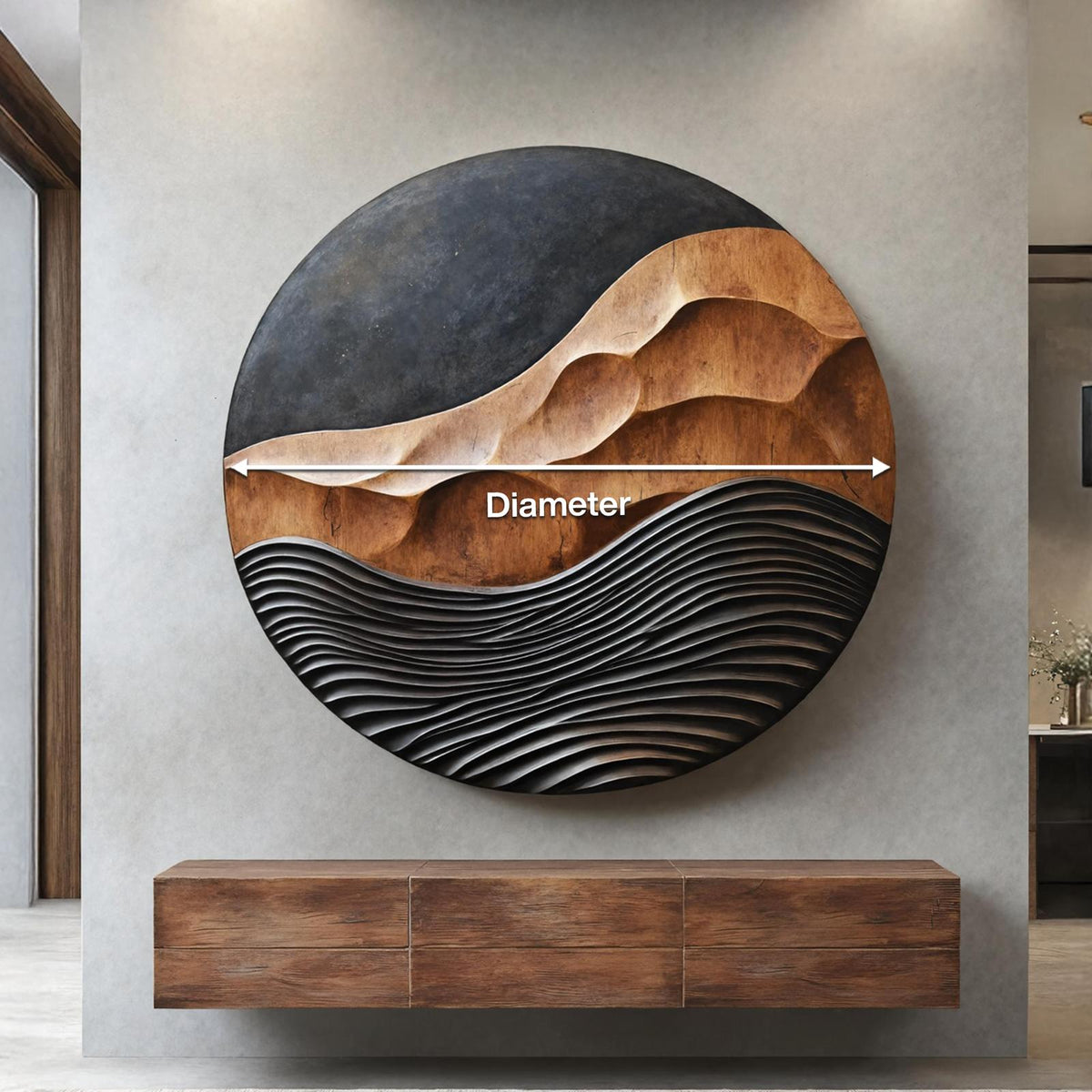 Spry Interior Rustic 3D Wood Wall Art, Handcrafted Reclaimed Wooden Slices Wall Panel Sculpture & Hanging Decor for Entryway, SILDTTNWA014