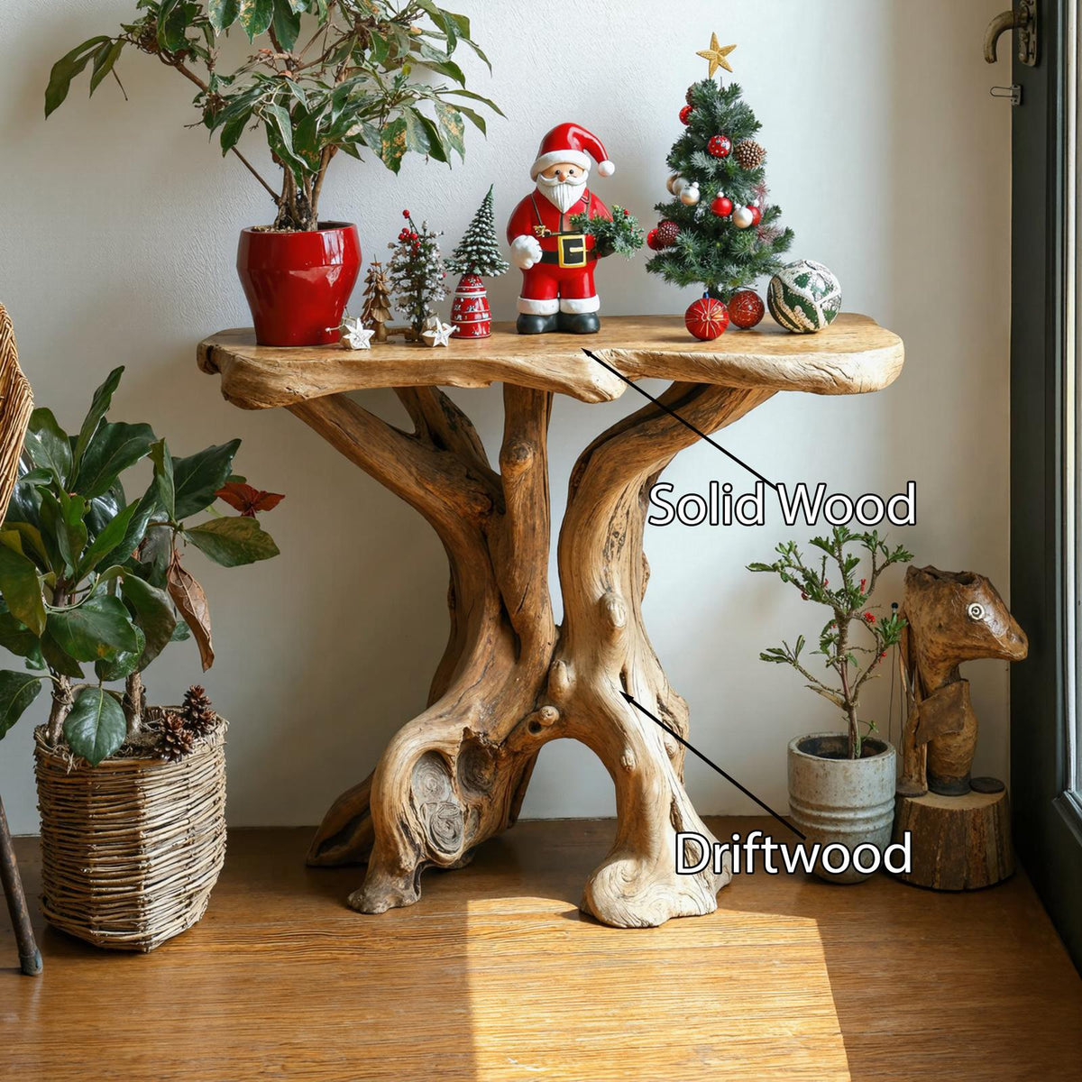 Farmhouse Live Edge End Table Christmas End Table
