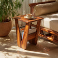 Handcrafted Solid Wood Side Table, Rustic End Table Nightstand for Living Room Bed Side & Entryway Storage Decor