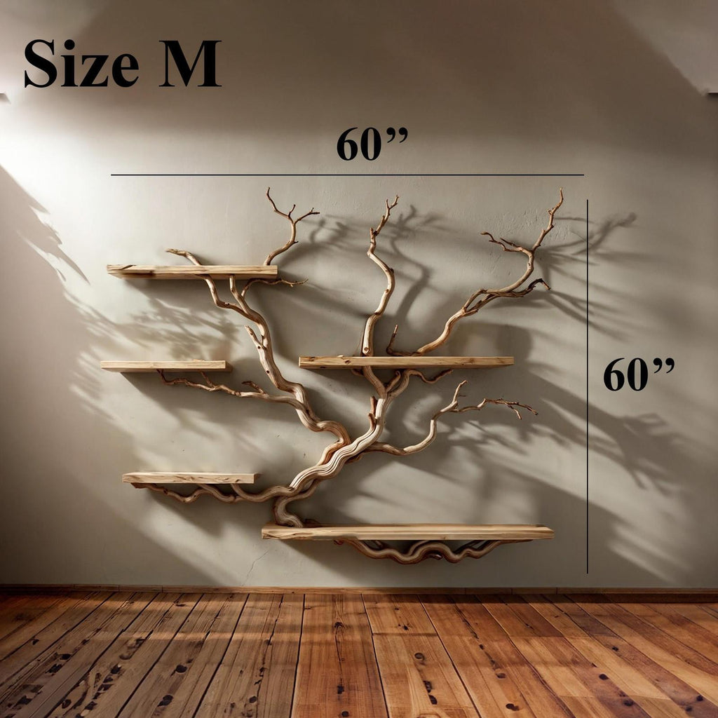 Tree Bookshelf Floating Shelves Driftwood Branch
