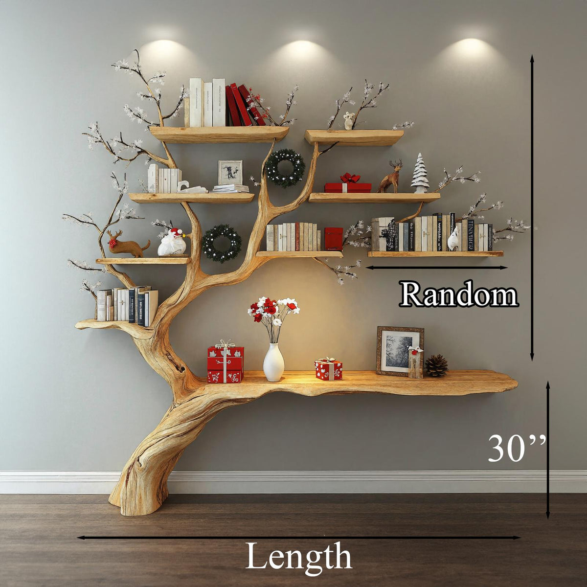 Solid Wood Console Table With Tree Branch Shelf SINLCM006